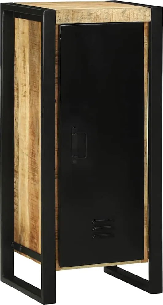 vidaXL Fürdőszoba Székény ajtóval Barna 40 x 35 x 90 cm Tömör Mangófát