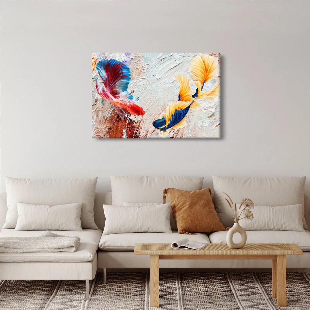 Kép - harcoló hal (90x60 cm)