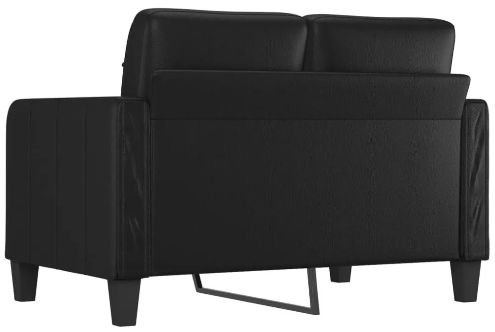 2 személyes fekete műbőr kanapé 120 cm