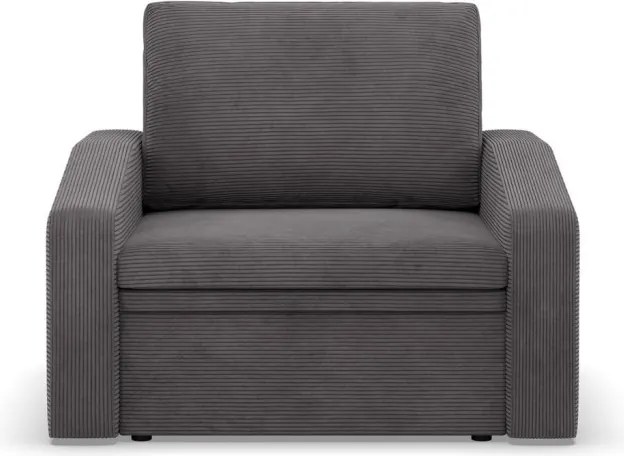 Vertico fekvőfotel, 80 cm széles, kordbársony, szürke