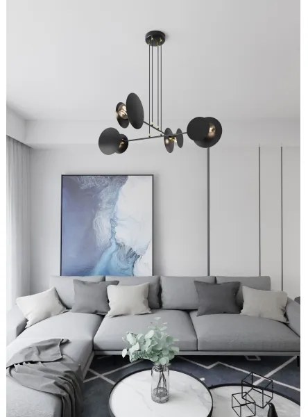 Csillár zsinóron IDEA 4xE27/15W/230V fekete