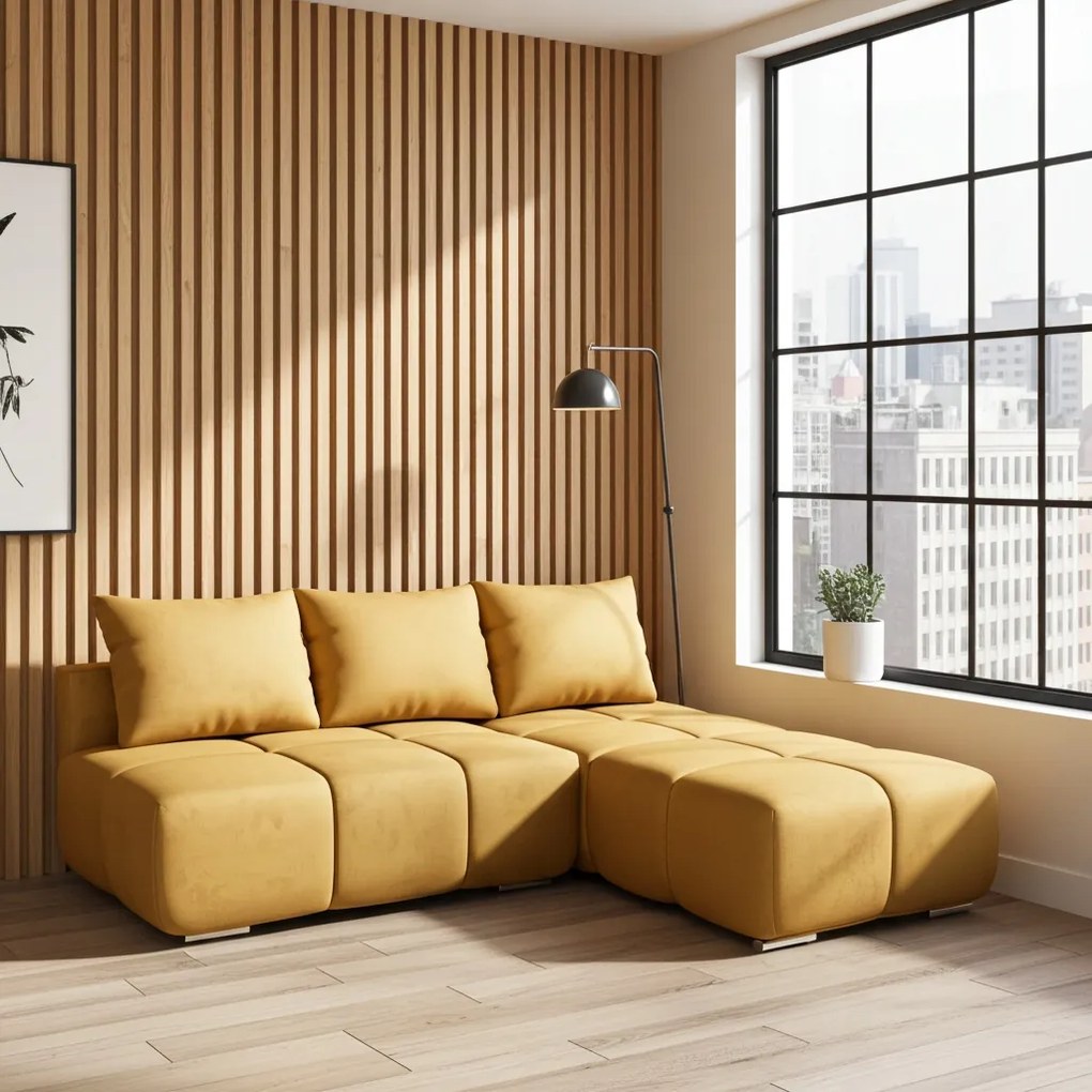 Sárga Sarok Összecsukható Nappali Sarok Alvás Funkció Honey Mini Jobbos