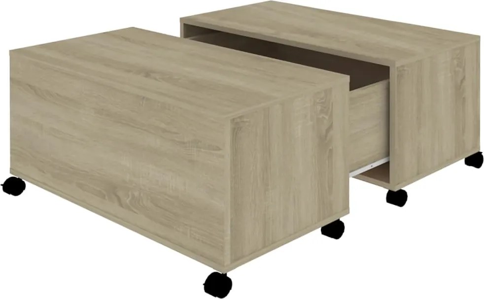 vidaXL sonoma tölgy színű szerelt fa dohányzóasztal 75 x 75 x 38 cm