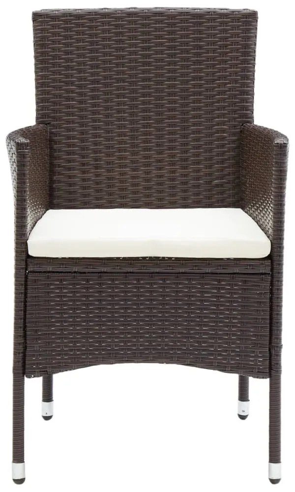 4 db barna polyrattan kerti étkezőszék