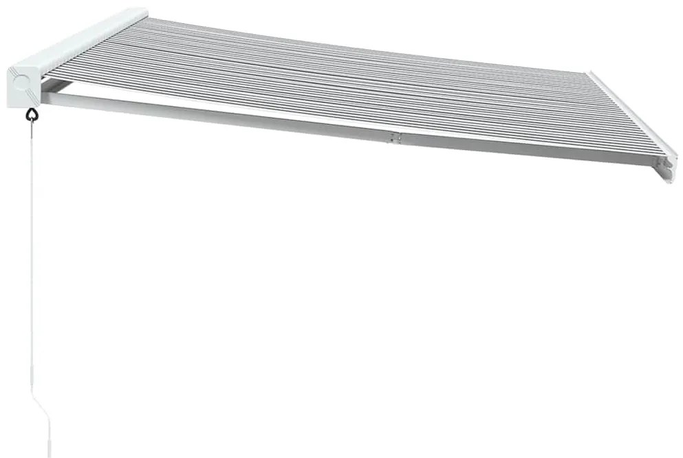 antracit és fehér szövet és alumínium behúzható napellenző 4x3m