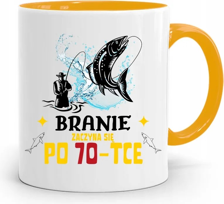 Sárga Bögre Tökéletes Születésnapi Ajándék 70 70-as nyomott mintával