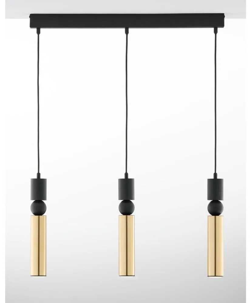 Jupiter 2007 - Csillár zsinóron ALAS 3xGU10/10W/230V arany/fekete