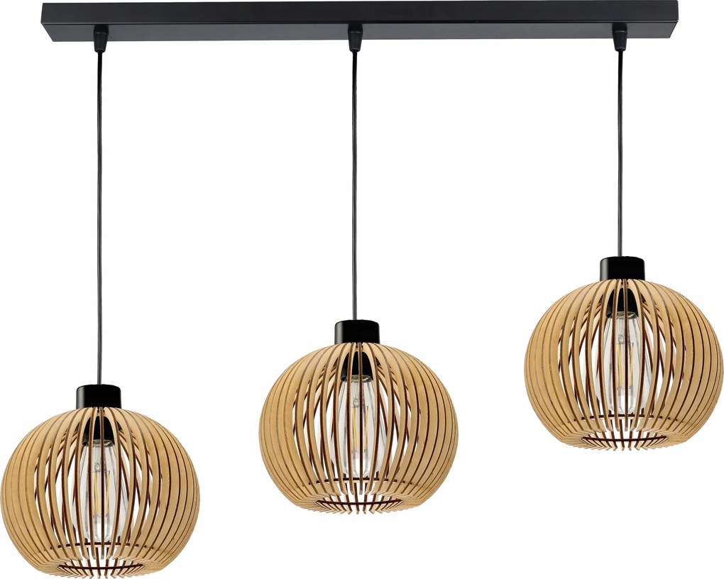 Függő lámpa csillár túlnyúló mennyezet lámpabúra fa 3