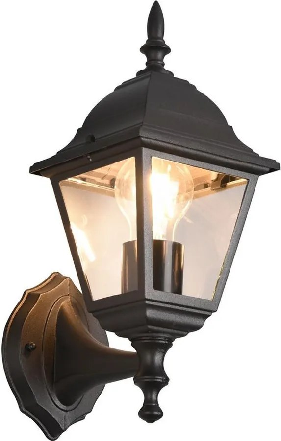 TRIO 205760132 LIVENZA Klasszikus Kültéri Fali Lámpa Fekete E27 IP44