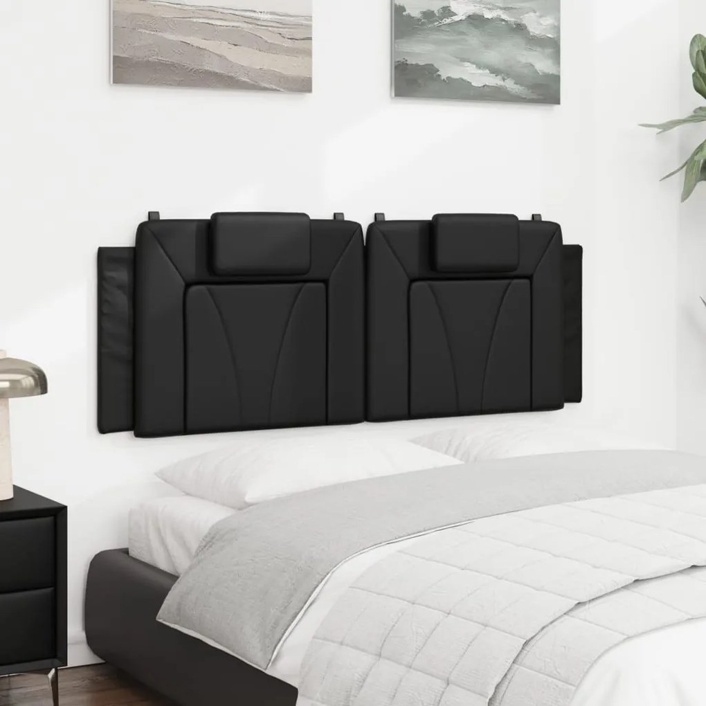 fekete műbőr fejtámla párna 140 cm