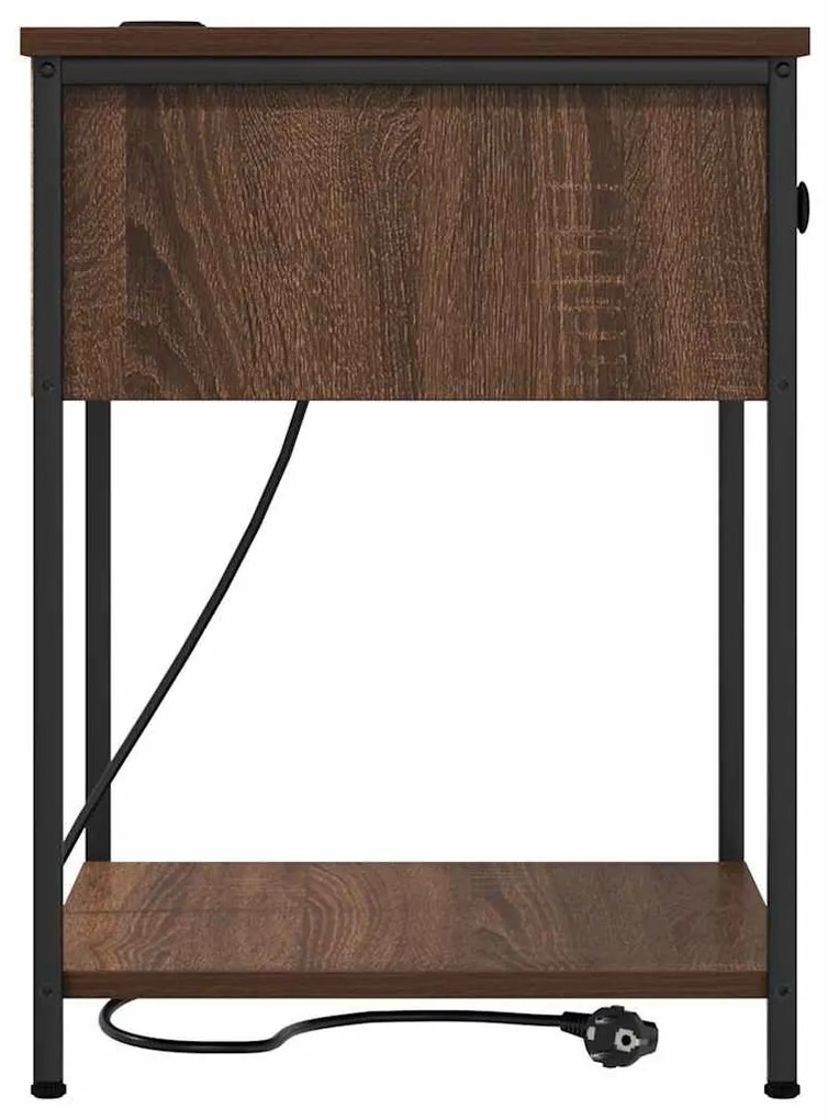 Éjjeliszekrény 2 pcs barna tölgy 42 x 41 x 56 cm Faanyag