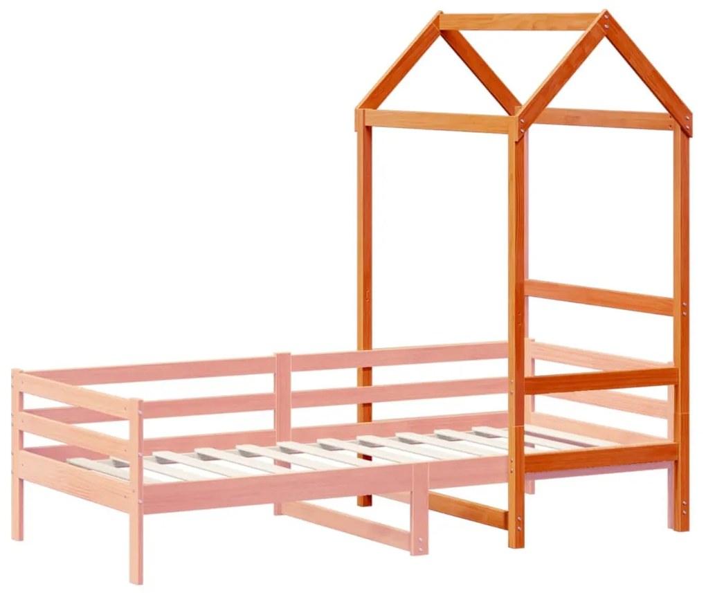 viaszbarna tömör fenyőfa gyerekágytető 108 x 70 x 176,5 cm