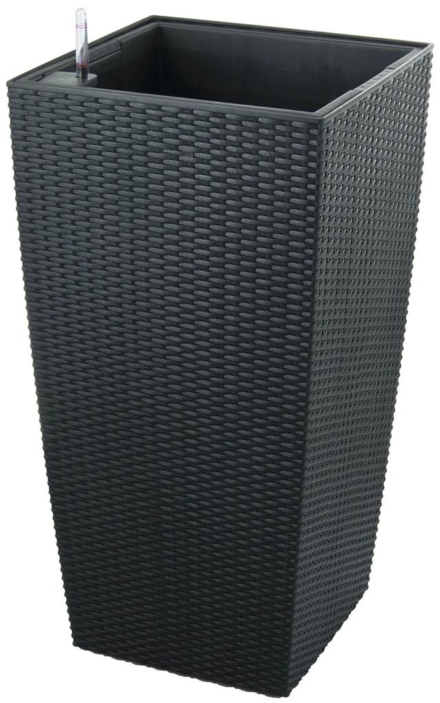 G21 önöntöző kaspó Linea ratan big 76 cm, fekete