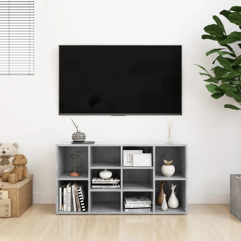 betonszürke szerelt fa cipőtároló pad 103 x 30 x 54,5 cm