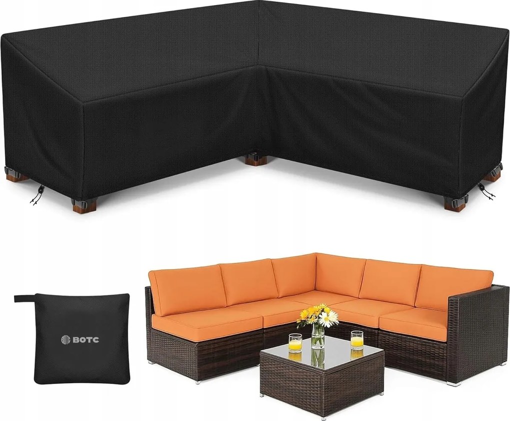 Vízálló sarokgarnitúra takaró, 420D, 300×300×70 cm Botc