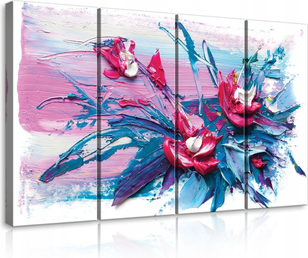 Vászonkép 120x80 Textúra festmény impasto virágok absztrakt modern