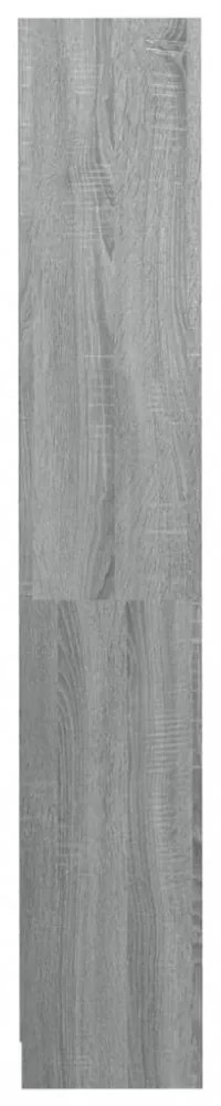 4 szintes szürke sonoma szerelt fa könyvszekrény 80x24x142 cm