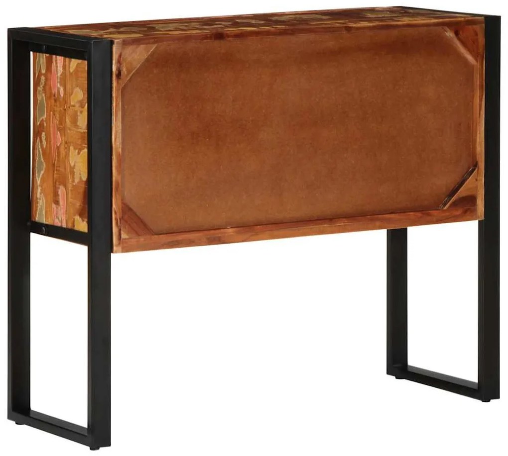 konzolszekrény többszínű 90x35x75 cm tömörfa újrahasznosított