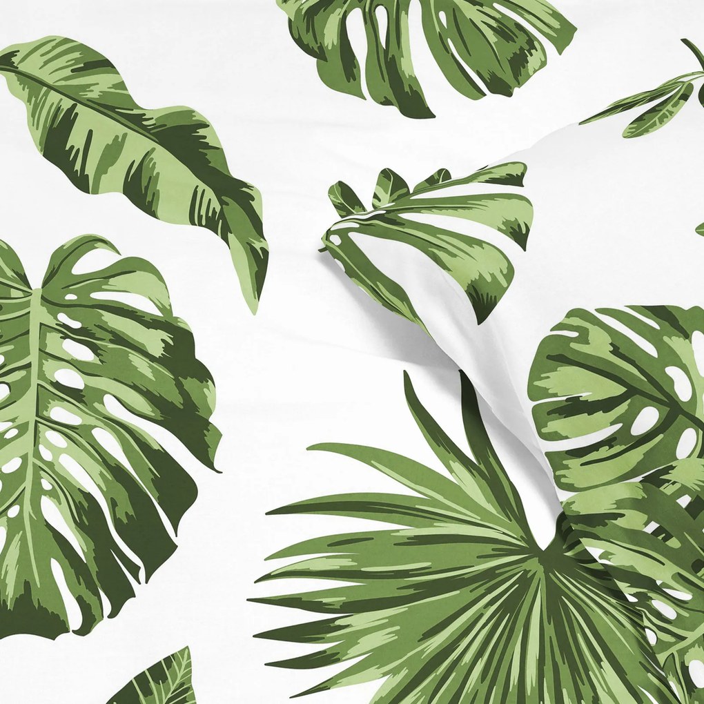 Goldea pamut ágyneműhuzat - monstera levelek 140 x 200 és 70 x 90 cm