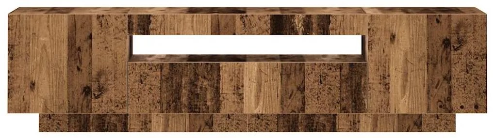 antik fa színű szerelt fa TV-szekrény LED-ekkel 160x35x40 cm