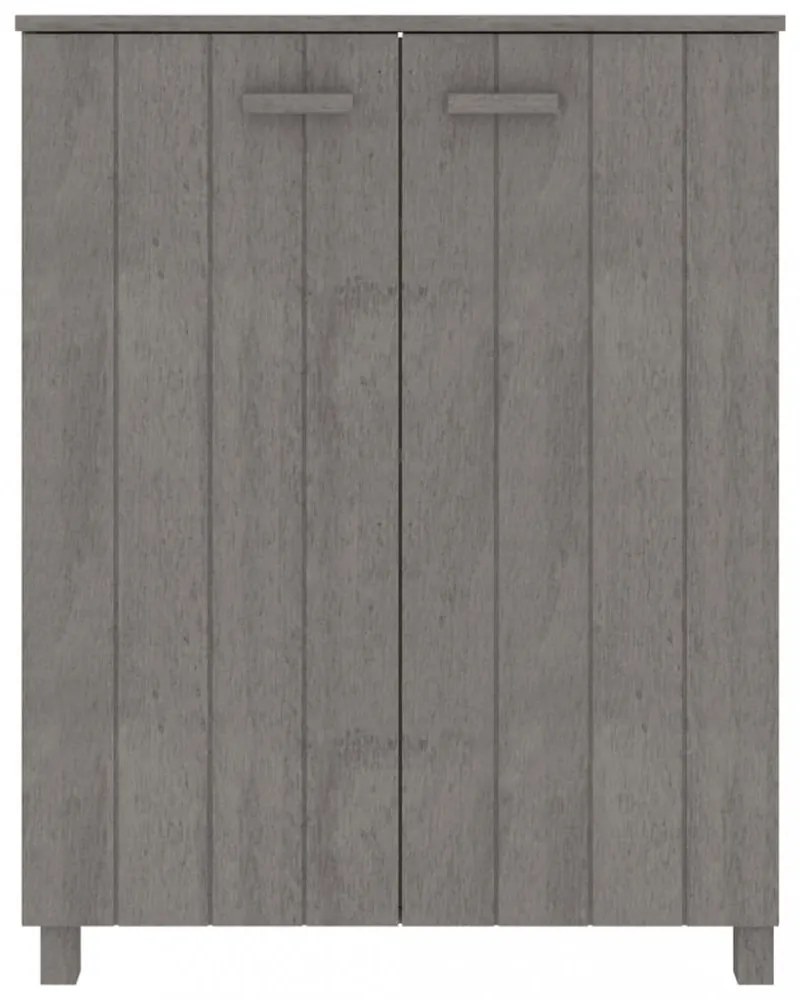 HAMAR világosszürke tömör fenyőfa cipőszekrény 85 x 40 x 108 cm