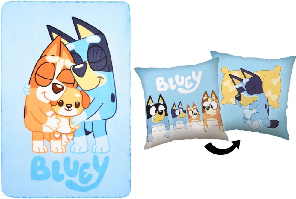 Bluey Snuggle Sleep polár takaró és párna szett, 2 részes