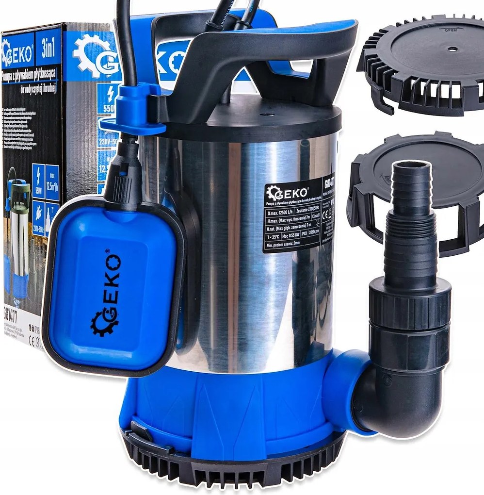550W-os úszós szivattyú 3az1ben tiszta és piszkos vízhez Geko Prodi