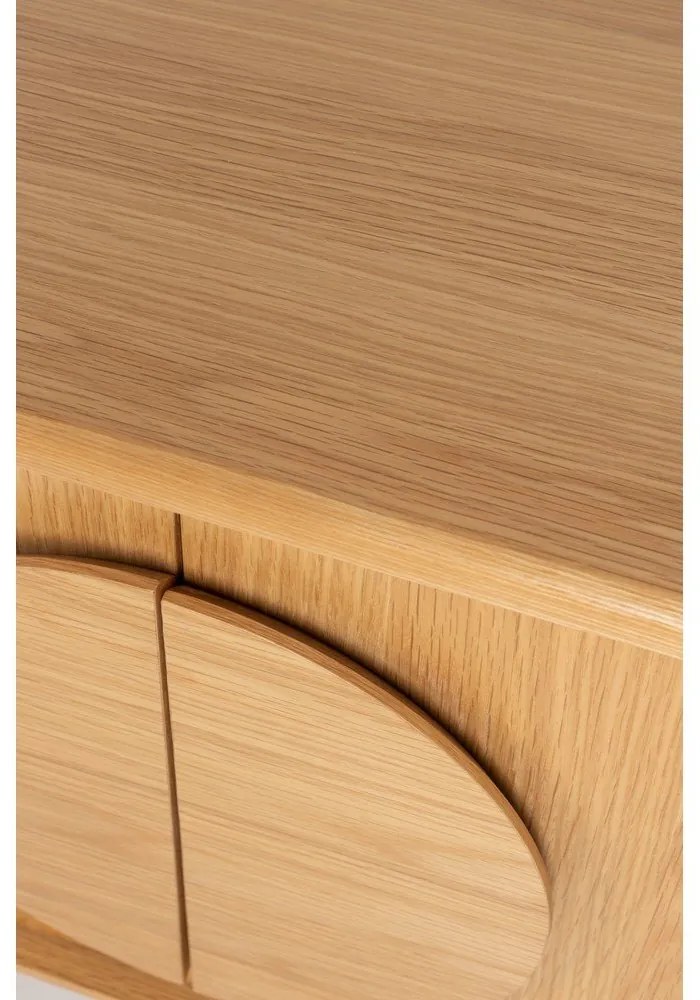 Natúr színű alacsony komód tölgyfa dekorral 82x58 cm Groove – Zuiver