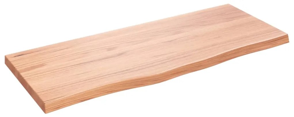 világosbarna kezelt tömör tölgyfa fali polc 100x40x(2-4) cm