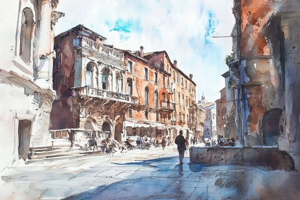 Vászonkép Canvas Város Kilátás Utca Róma Olaszország Bérházak 120x80