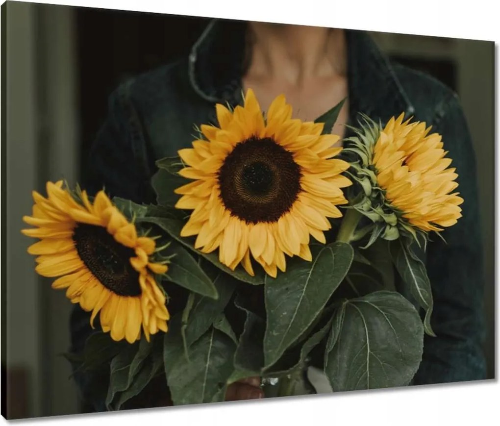 Vászonkép 80x60 Napraforgók Virágok