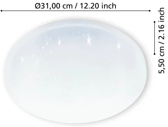 Eglo 900363 - LED Fürdőszobai mennyezeti lámpa FRANIA LED/18W/230V IP44