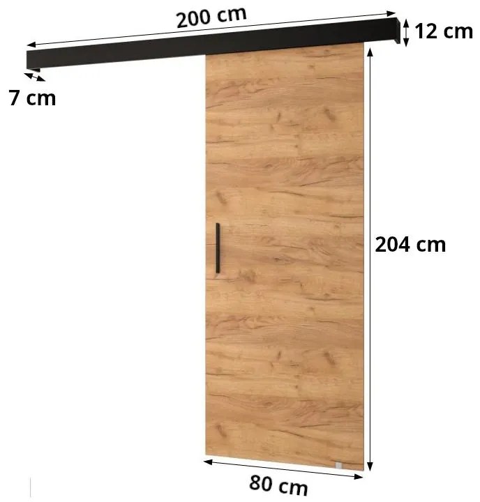 Tolóajtó 80 cm Slavdro 1 (matt fekete). 1108793