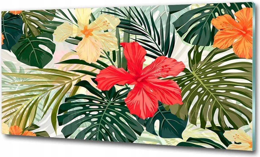 Fotó üvegkép Hawaii virágok 100x70