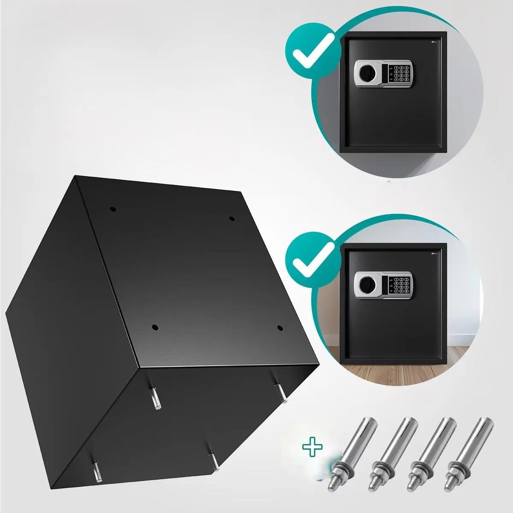 monzana® Defer Plus biztonsági széf - 35x40x40 cm fekete