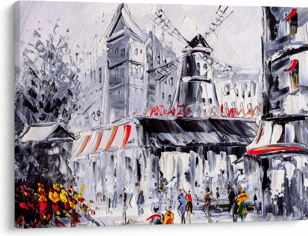 Kép - utca Párizsban, olajfestmény (70x50 cm)