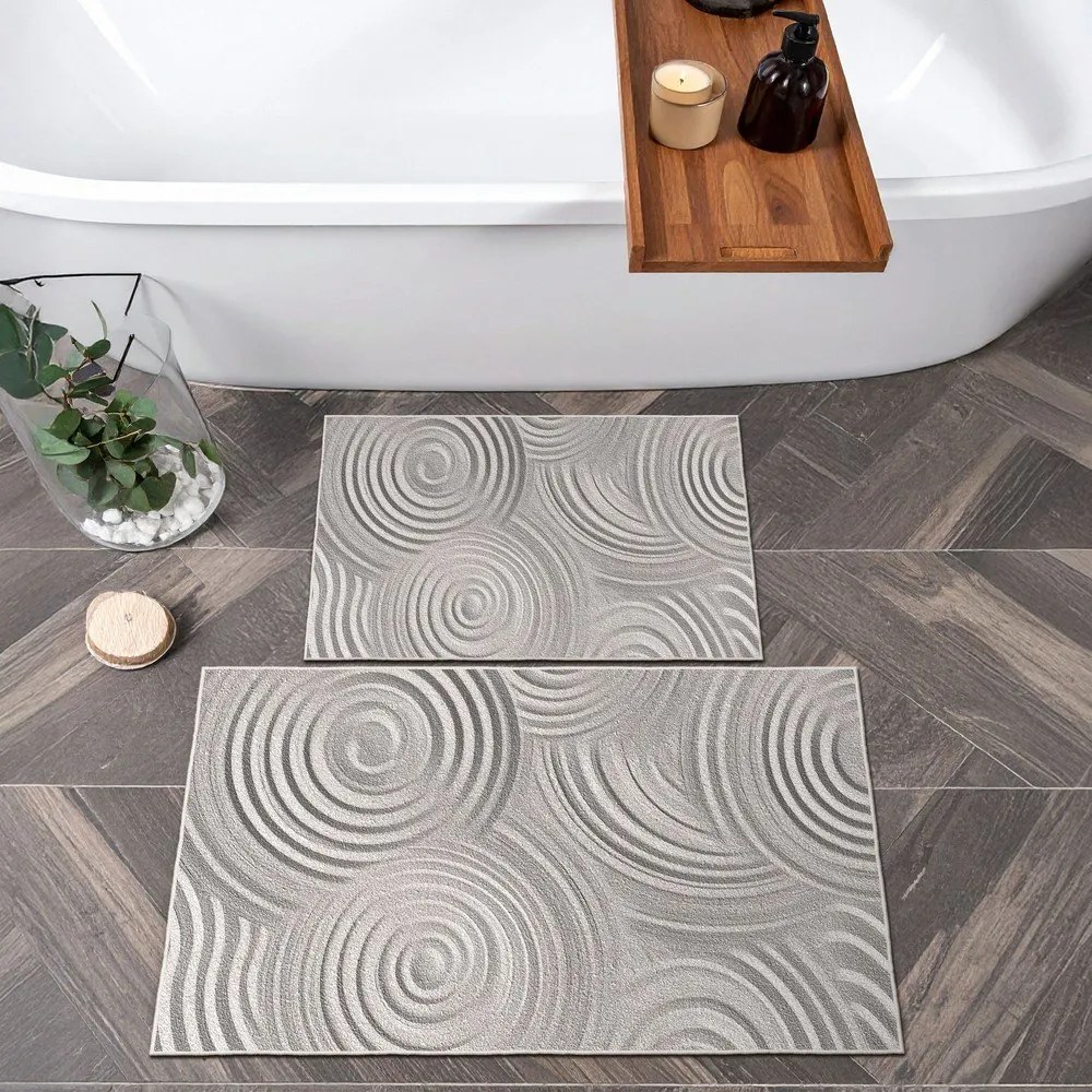 Világosszürke fürdőszobai kilépő szett 2 db-os 60x100 cm – Foutastic