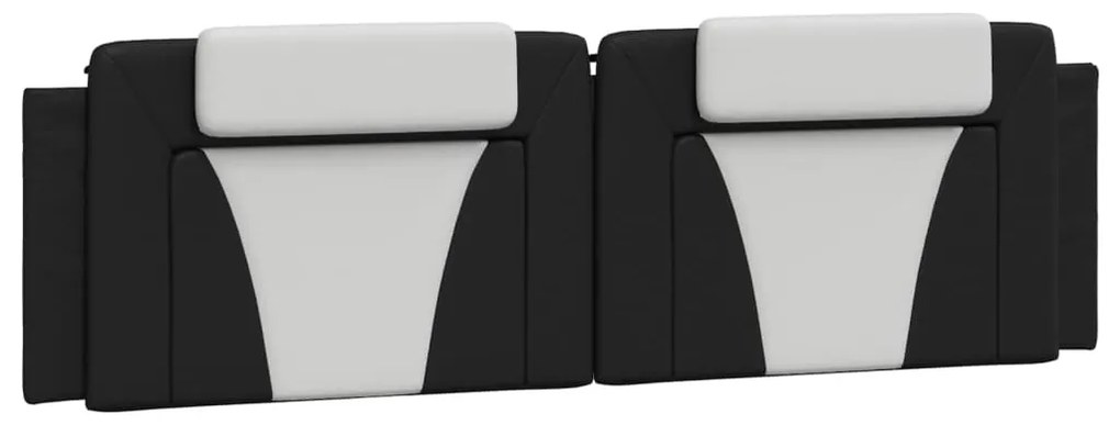 fekete és fehér műbőr fejtámla párna Viana 180 cm