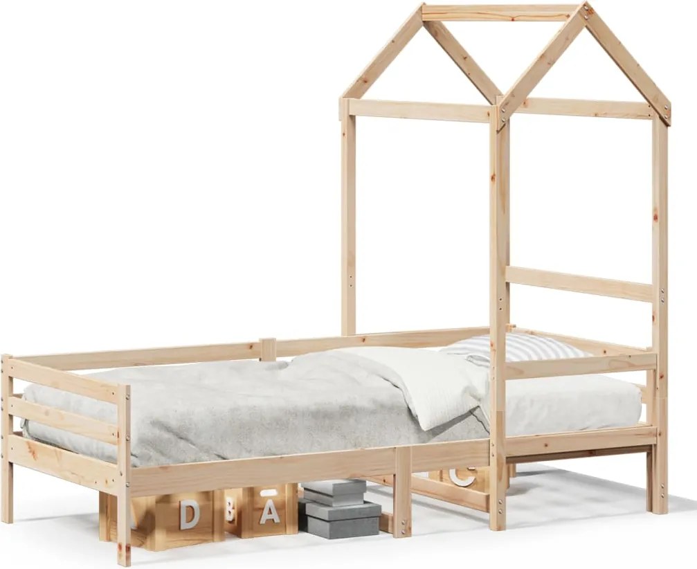 vidaXL tömör fenyőfa kanapéágy tetővel 80 x 200 cm