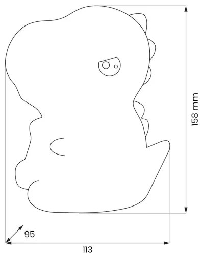 LED RGBW, dimmelhető, újratölthető gyerek éjszakai lámpa DINO LED/1W/5V 1200 mAh