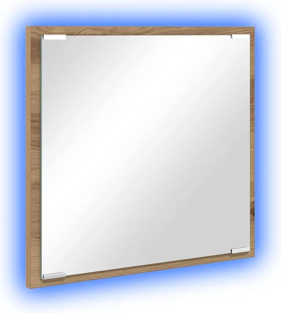vidaXL LED Fürdőszoba Tükör Artisan tölgy 40 x 37 x 8.5 cm Faanyag