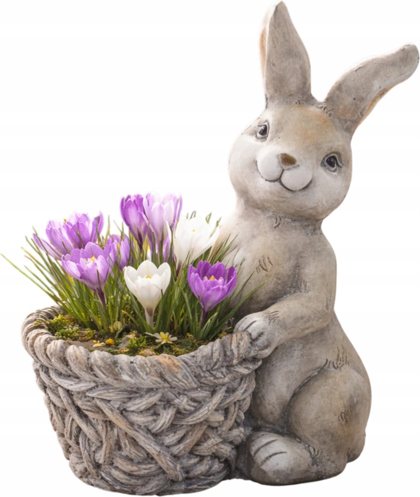 Nyuszi figura fedél 43 cm Húsvéti nyuszi kaspó dekoráció kosár