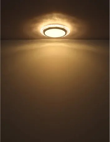 Globo 48294-22 Mennyezeti lámpa fém fehér matt, műanyag átlátszó kristályok, műanyag opál csillogás, ø: 400mm, M: 60mm, LED 22W 230V, 2380lm forrás, 1460lm kimenet, 3000K