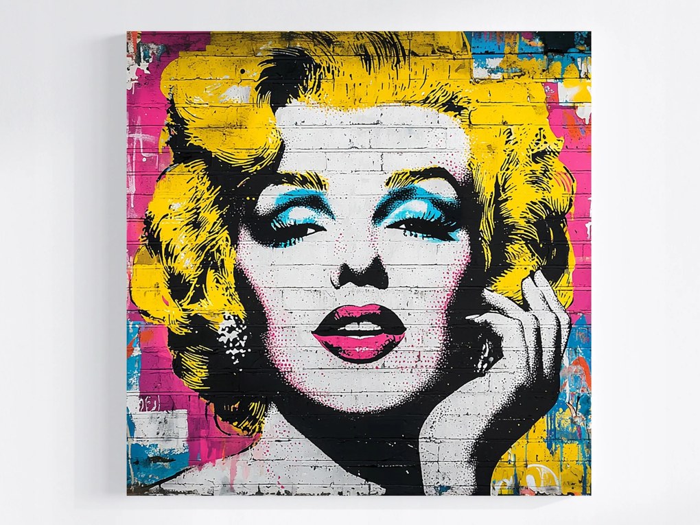 Vászonkép Canvas Fal Tégla Graffiti Pop Art Portré Nő 40x40