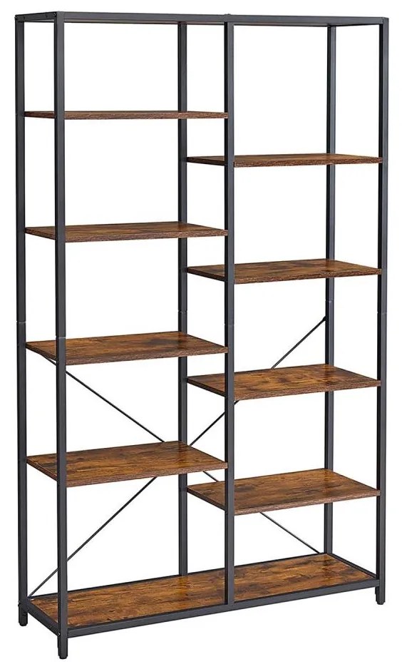 NAVARO könyvespolc barna/fekete