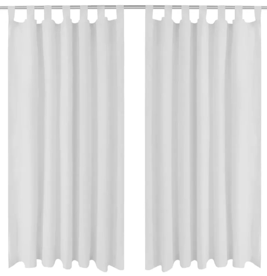 vidaXL 2 db fehér mikroszatén függöny karikákkal 140 x 175 cm