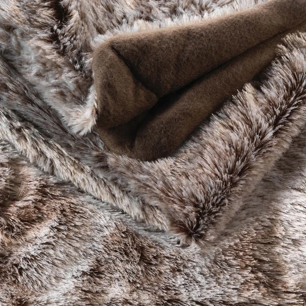 Barna műszőrme takaró 180x220 cm Antartic – douceur d'intérieur