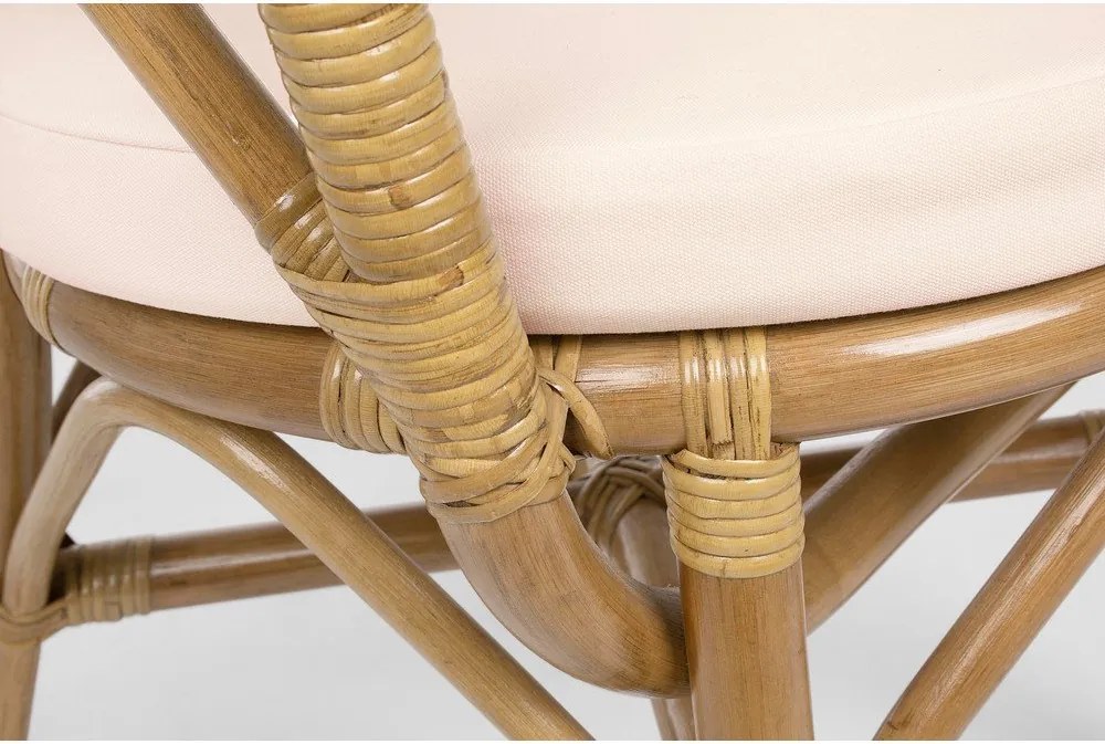 Natúr színű tömörfa-rattan kerti szék Athina – Bizzotto