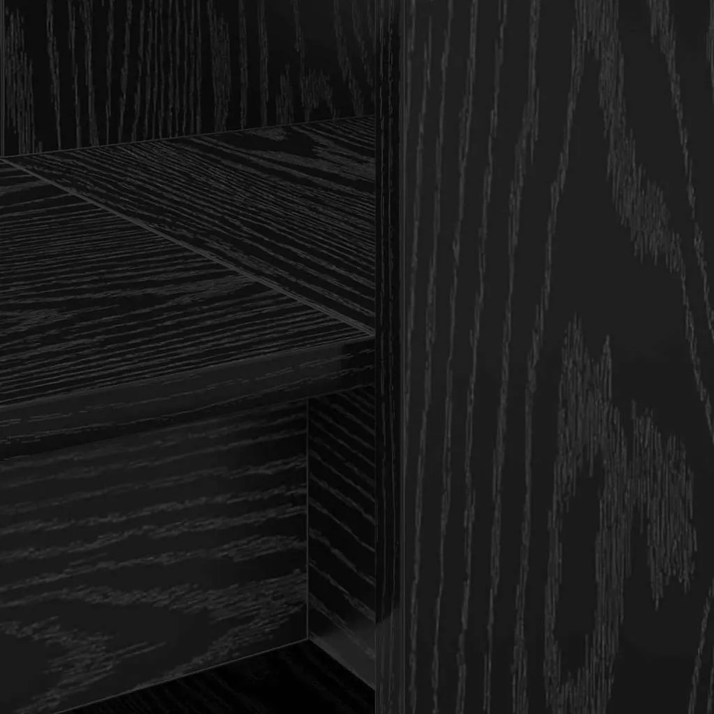 Asztal polcokkal Musta tammi 122 x 67 x 145 cm Faanyag