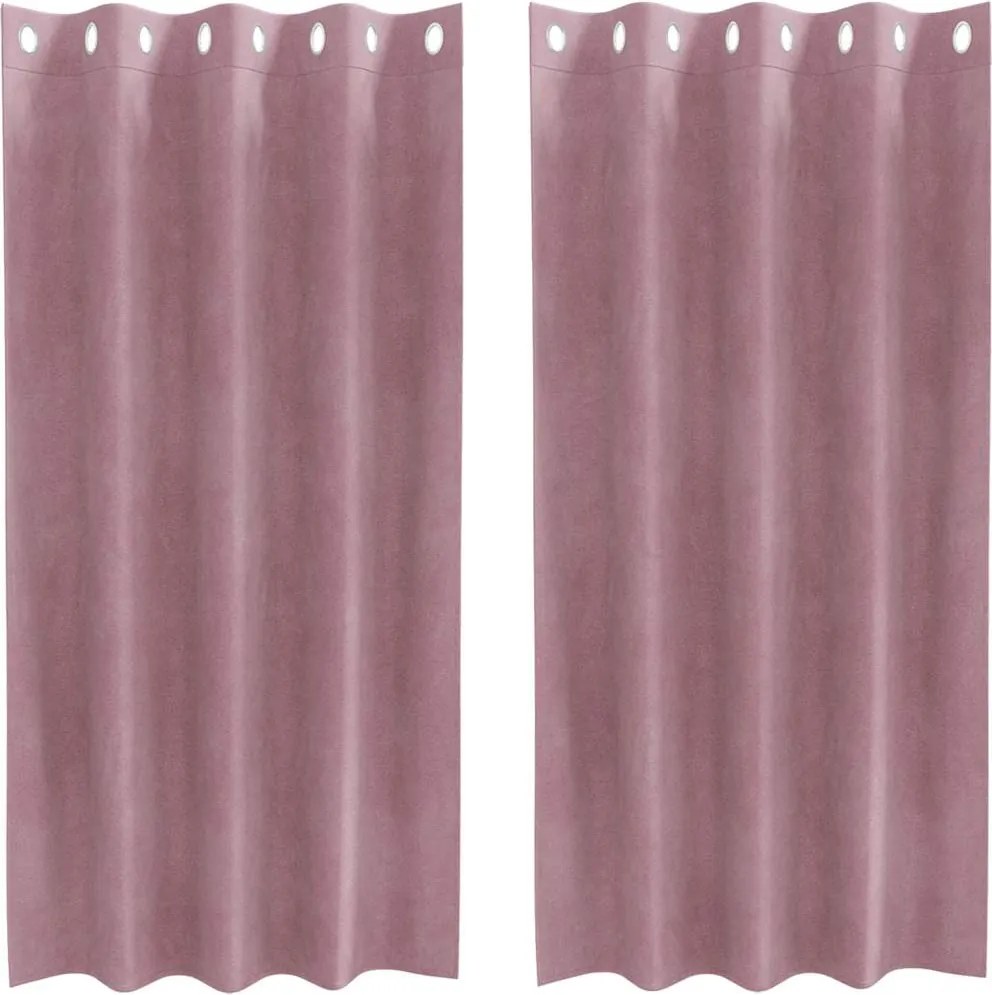 vidaXL Sötétítő függönyök 2 pcs Sötét rózsaszín 140 x 175 cm Bársony